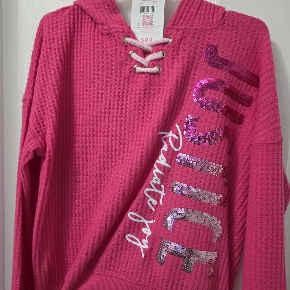 Justice Pink Hoodie with Sequin Detail